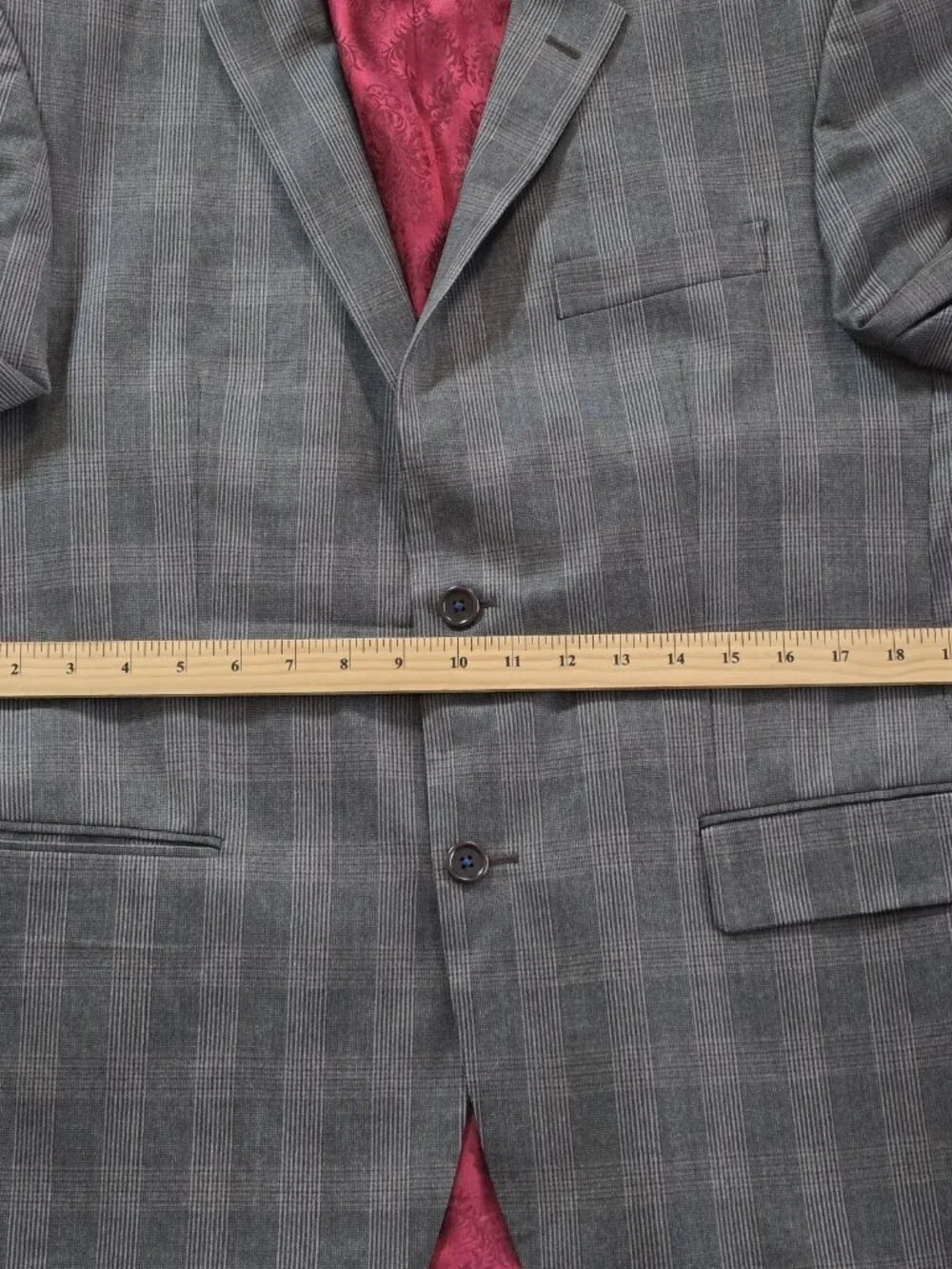Sand Wool 100s Blazer Mens 52 L Gray Plaid Lined Single Breasted 2B Reda Fabric